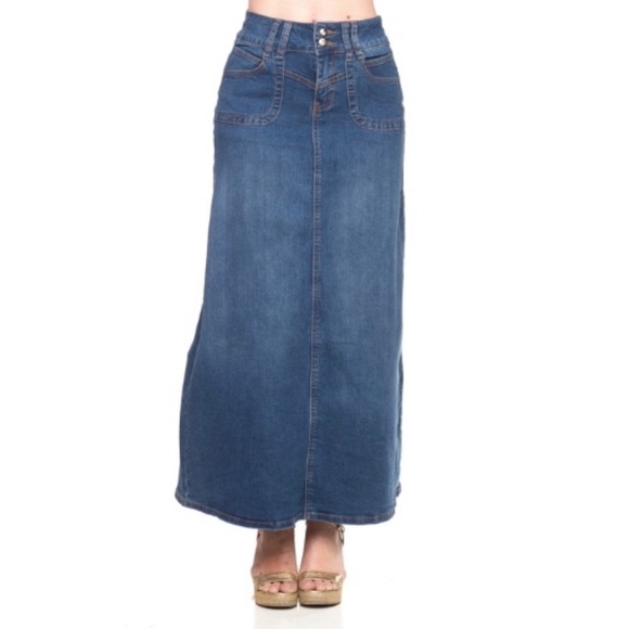 A line Maxi Denim Skirt - Picture 4 of 7